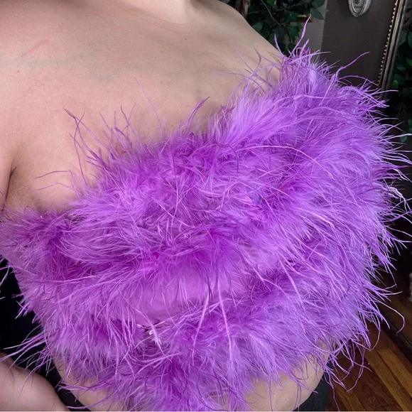 Purple feather tube top - Picture 2 of 4